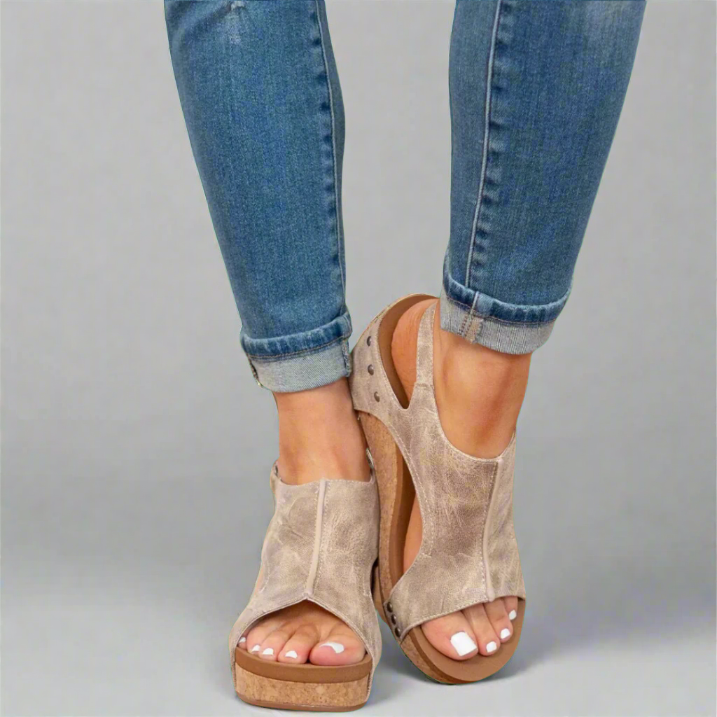 LUARYA™ - Everyday Comfort Cork Wedge Sandals