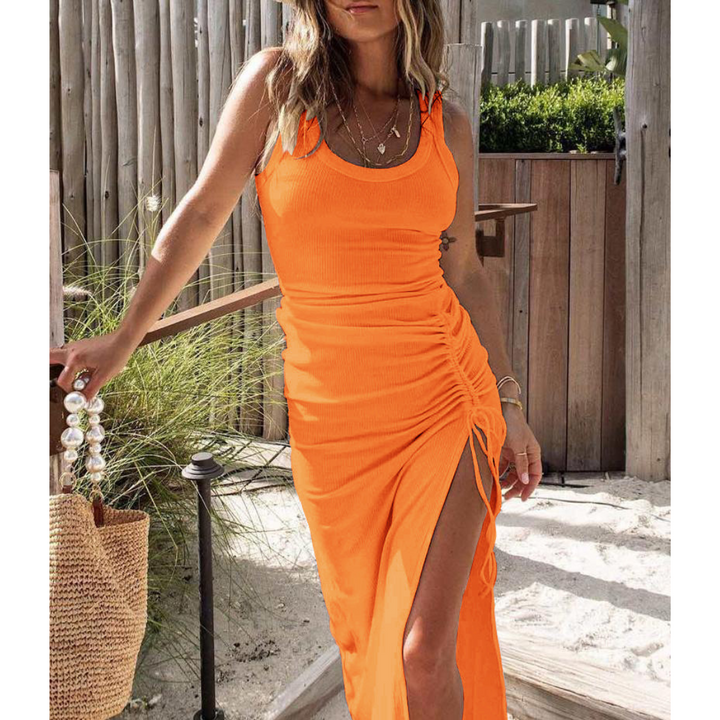 EVELYNA™ - Chic Ribbed Slit Bodycon Dress