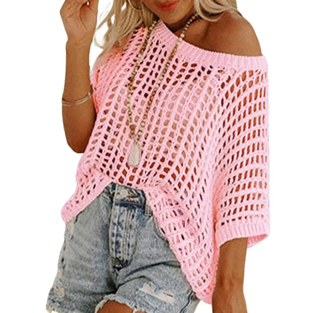 XONA™ - Summer Scoop Neck Crochet Top