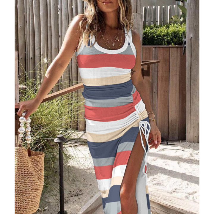 EVELYNA™ - Chic Ribbed Slit Bodycon Dress