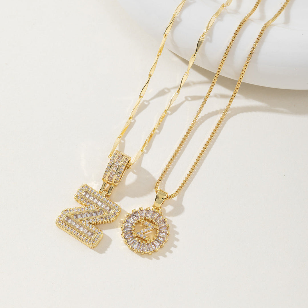 AISHA™ - Elegant 2-Pack Initial Letter Pendant Necklaces