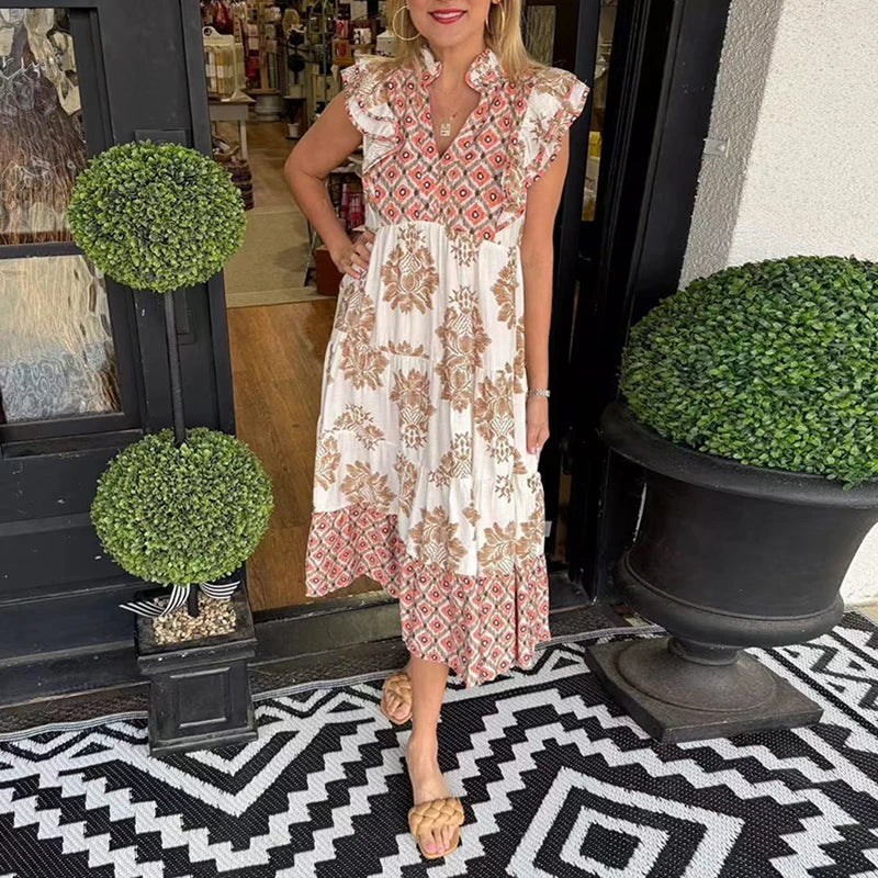 MAURA™ – Relaxed Vintage Midi Dress